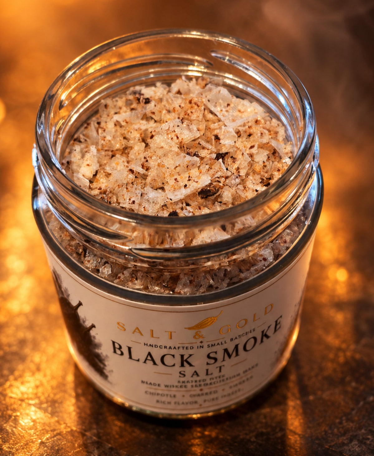 BLACK SMOKE – Geräuchertes Maldon Meersalz mit Chipotle | 100 g