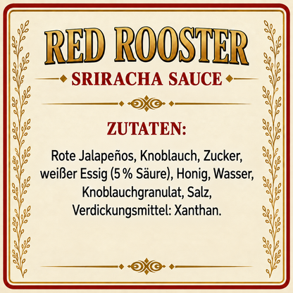RED ROOSTER – Fermentierte Premium Sriracha | Fruchtig, würzig & mild-scharf | 250 ml