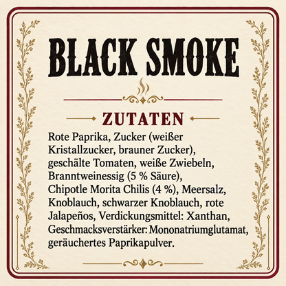 BLACK SMOKE – 30 Tage fermentierte Chipotle Sriracha | 250 ml