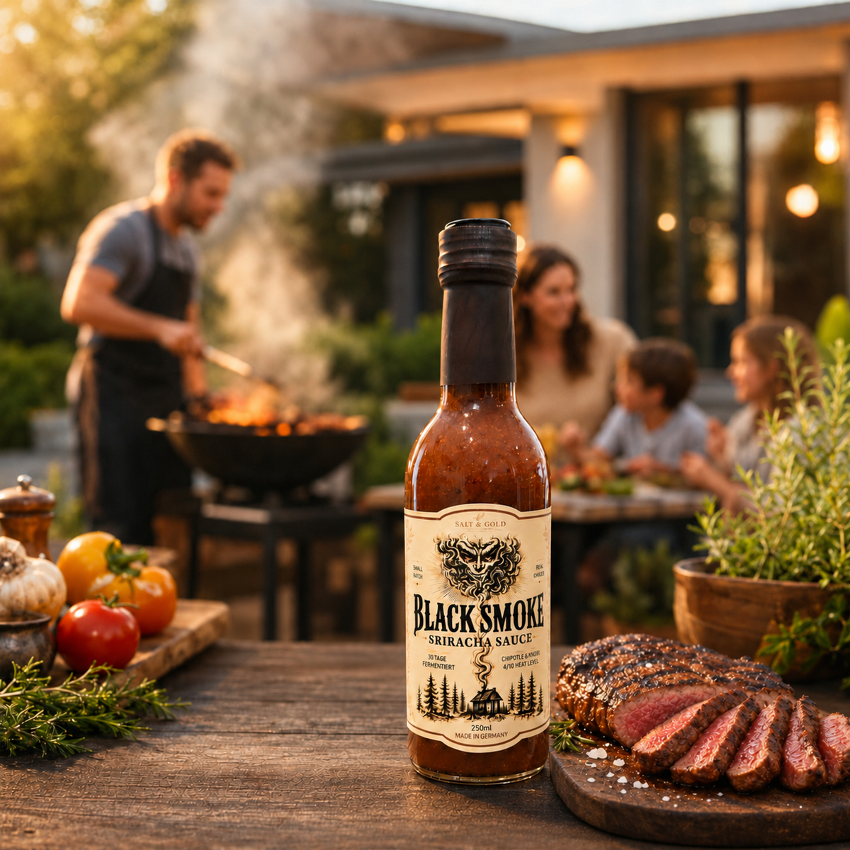 BLACK SMOKE – 30 Tage fermentierte Chipotle Sriracha | 250 ml