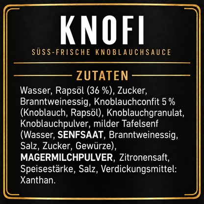 KNOFI – Süß-frische Knoblauchsoße | Cremig & mild | 250 ml