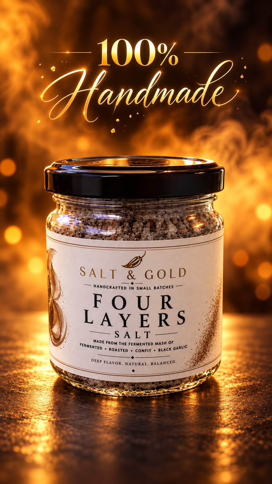 4 LAYERS – Maldon Meersalz mit 4-fach veredeltem Knoblauch | 100 g