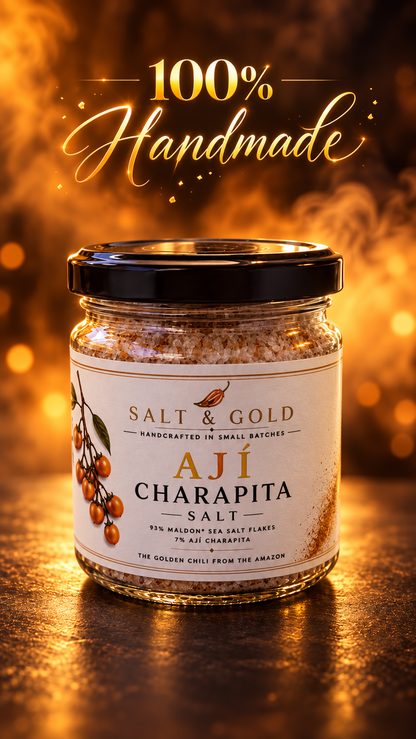 Ají Charapita Chili Salz | Premium Maldon Sea Salt | Gourmet Chilisalz | Handgemacht | 100 g | SALT & GOLD